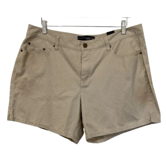 VENEZIA Lane Bryant Women's Shorts Size 18 Tan 100% Cotton - Picture 3 of 13
